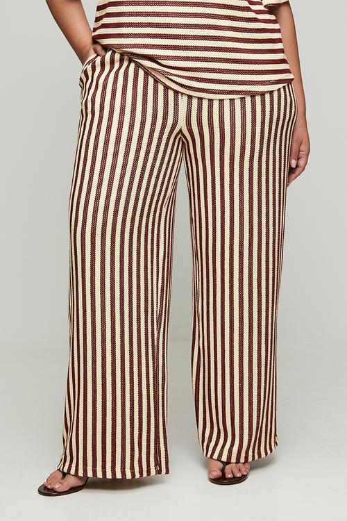 Plus Stripe Knit Pant - Chocmilk