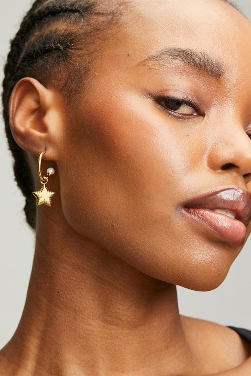 Funky-Cool Hoop Drop-Earrings - Gold