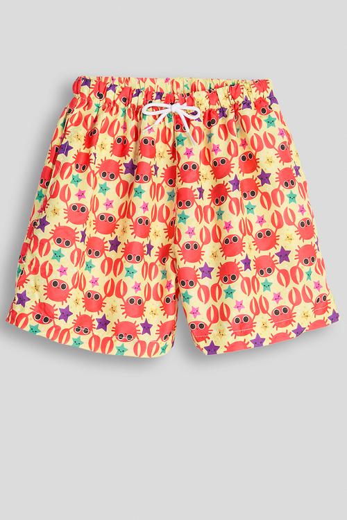 Cute crab aop swim shorts - light yellow