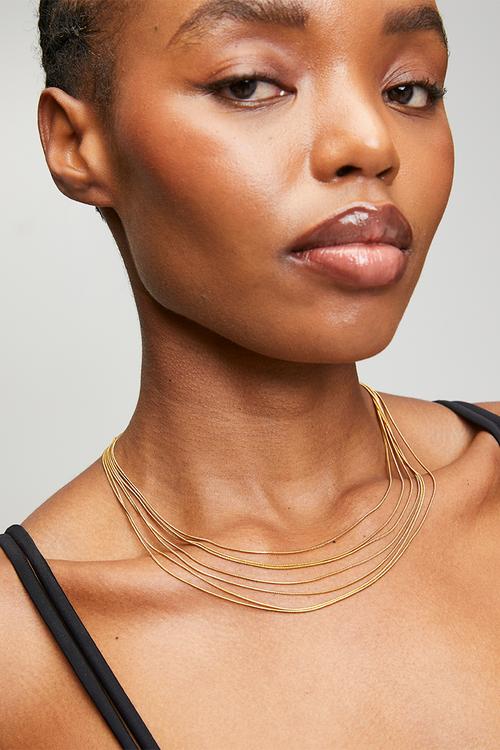 Trendy Multi-Strand Necklace - Gold