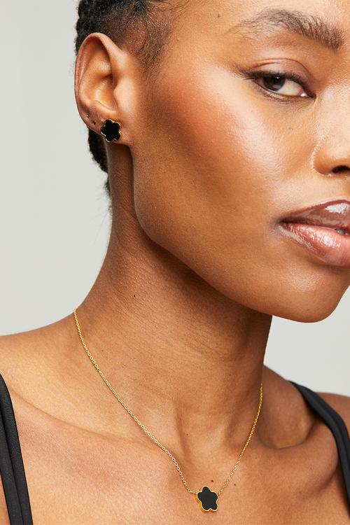Trend Design Necklace And Earring Set - Gold