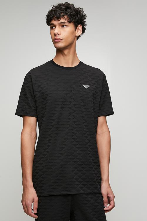 Crew Neck Box Fit Tee-Black