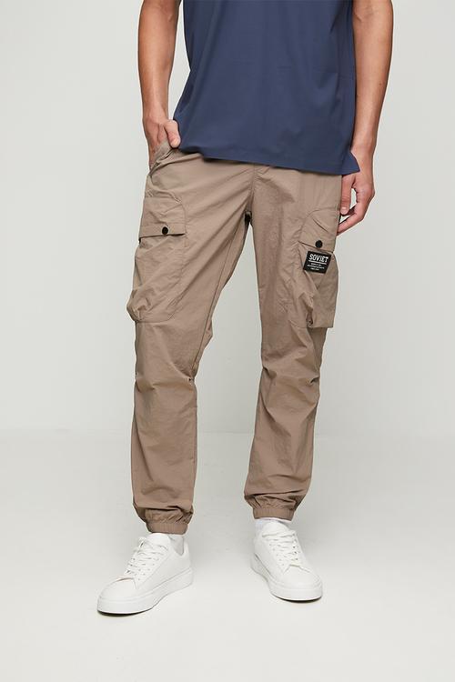 Fashion Nylon Cargo Pant-Taupe