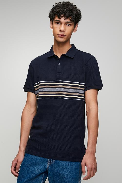 Ottoman indie stripe polo - navy