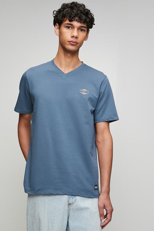 V-Neck Fashion T-Shirt - Airforce