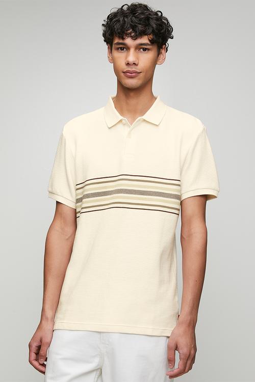 Ottoman indie stripe polo - white / off white