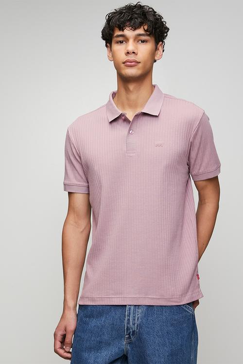 Classic varigated ribs polo - pink
