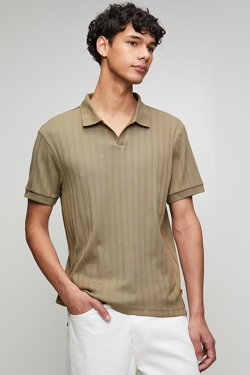 Varigated ribs polo - brown