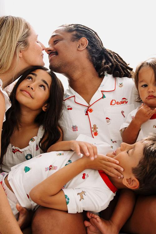 Kids Woven Family Xmas Pj Set - Vanilla/Everything Christmas