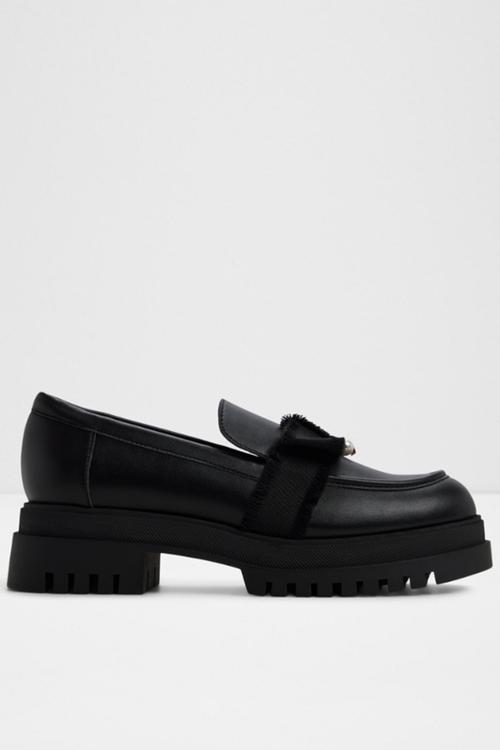 Theatric platform loafer - black