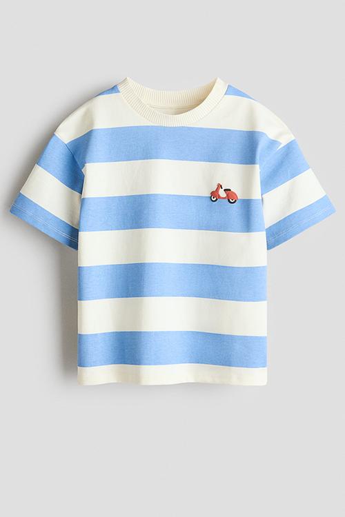 Printed T-shirt - blue/striped