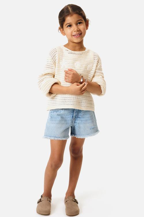 Frayed denim shorts - light denim blue