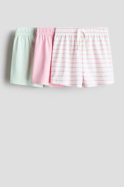 3-pack cotton jersey shorts - light pink/striped