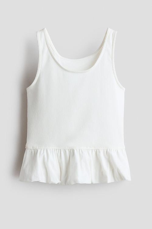 Bubble-hem vest top - white