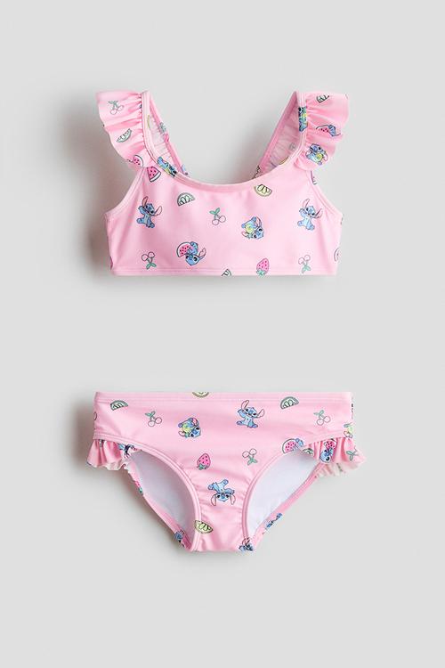 Flounced printed bikini - light pink/lilo & stitch