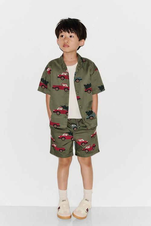 3-Pack cotton shorts - khaki green/vehicles