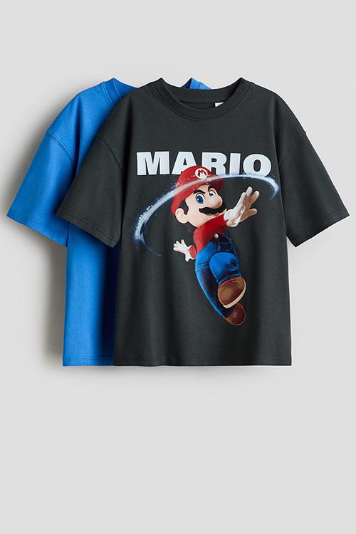 2-Pack T-shirts - blue/super mario