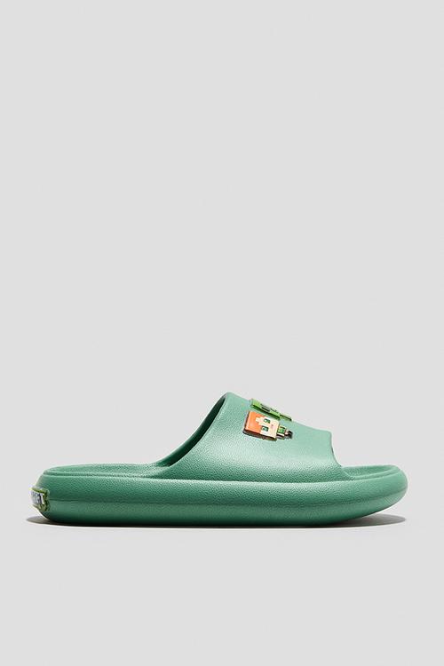 Chunky pool shoes - dark green/minecraft