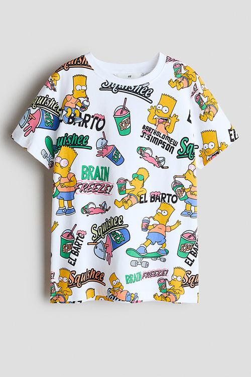 Print-motif cotton t-shirt - white/the simpsons