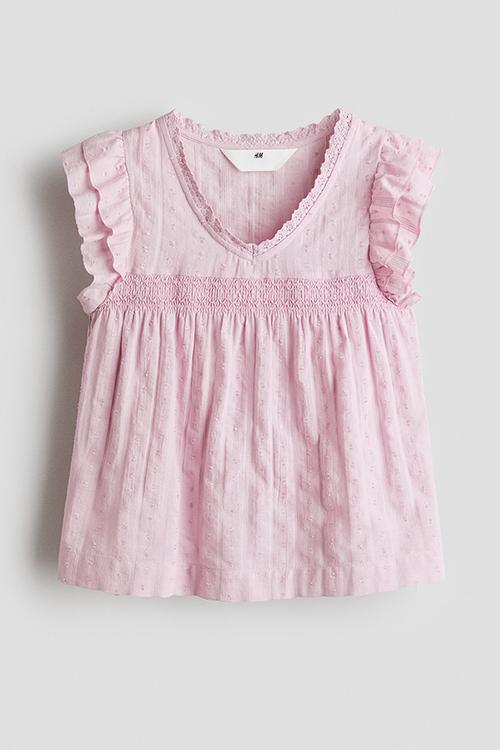 Flutter-sleeved blouse - light pink