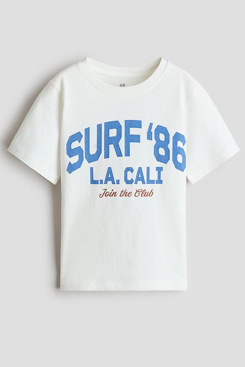 Printed T-shirt - ivory/surf '86