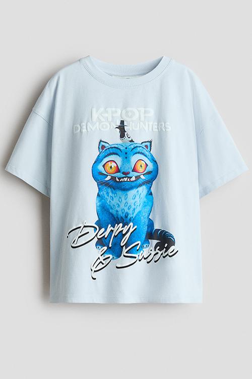 Printed t-shirt - light blue/kpop demon hunters