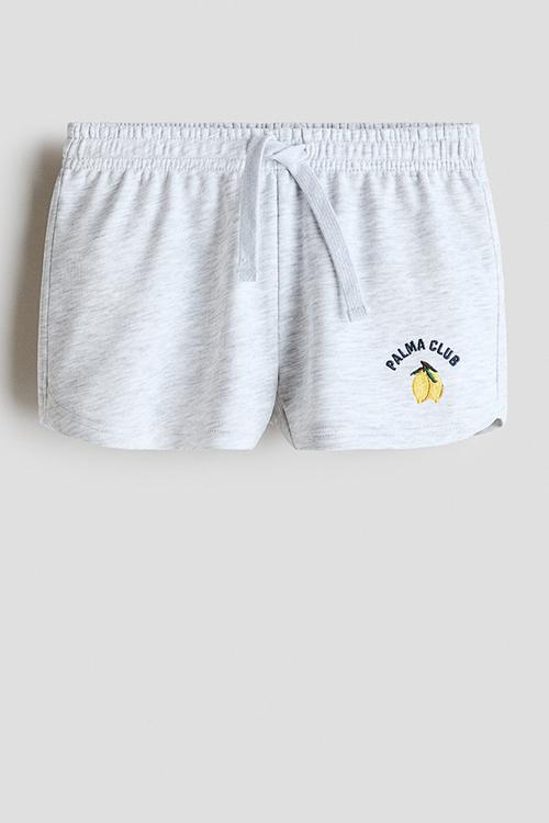 Motif-detail sweatshorts - light grey marl/palma club