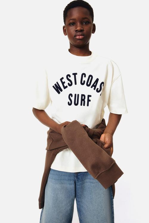 Print-motif T-shirt - cream/west coast surf