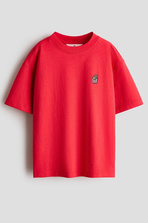 Print-motif T-shirt - red/fries