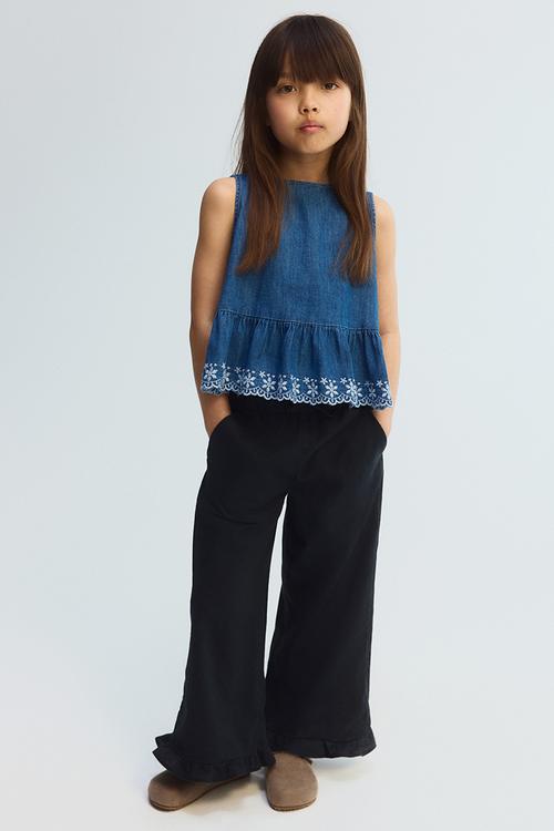Linen-blend drawstring trousers - dark grey