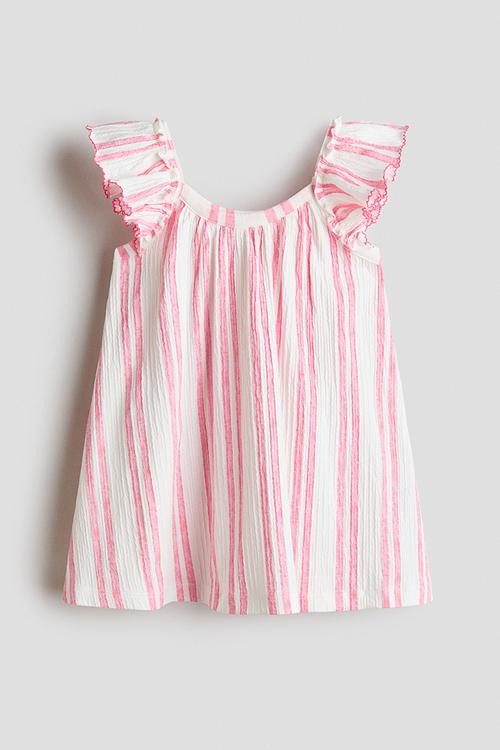 Textured jersey dress - pink/striped