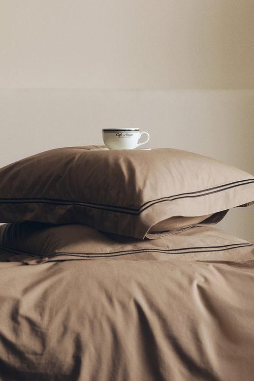 Cotton percale double/king duvet cover set - mole