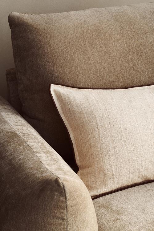 Linen-blend cushion cover - light beige