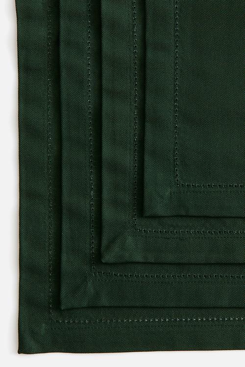 4-pack cotton place mats - dark green