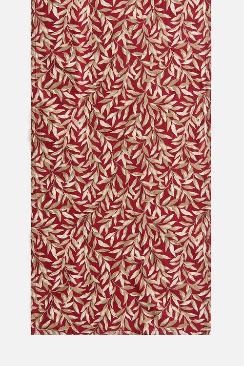Patterned cotton table runner - dark red/patterned