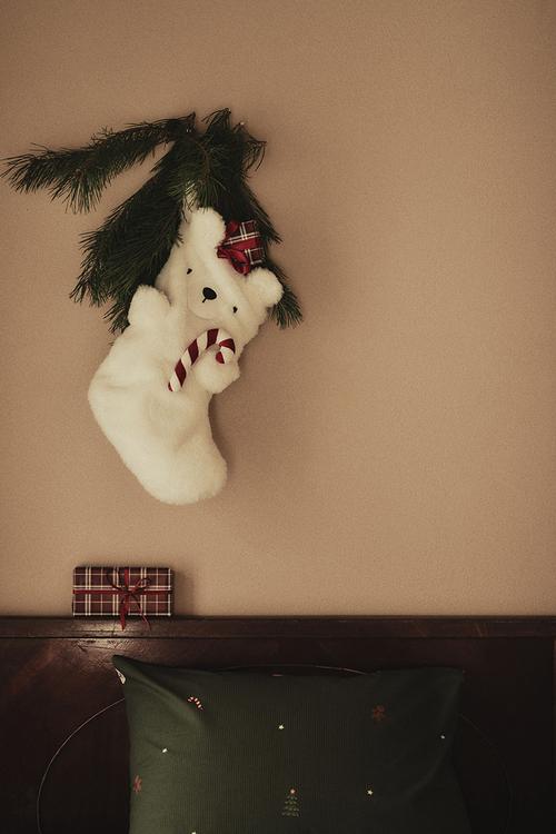 Bear christmas stocking - white/polar bear