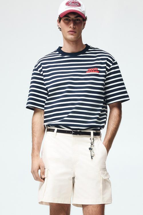Relaxed fit cargo shorts - white