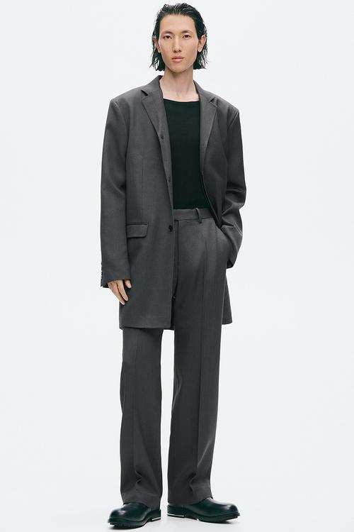 Regular fit tailored trousers - dark grey