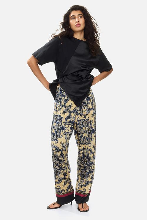 Barrel drawstring trousers - beige/paisley pattern