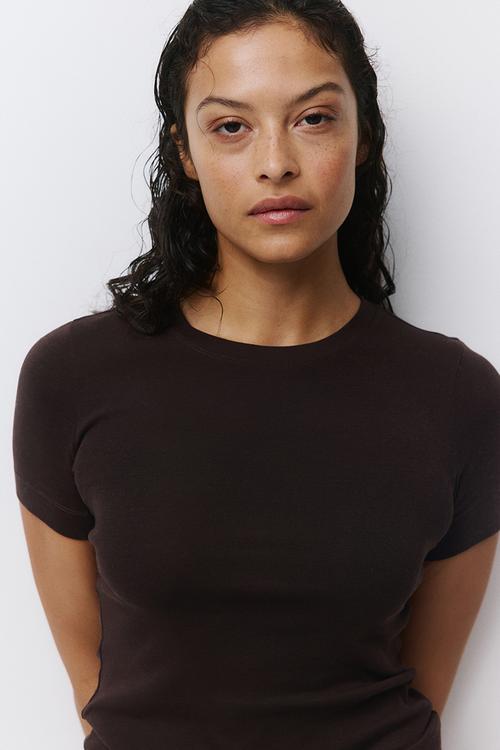 Cotton t-shirt - dark brown