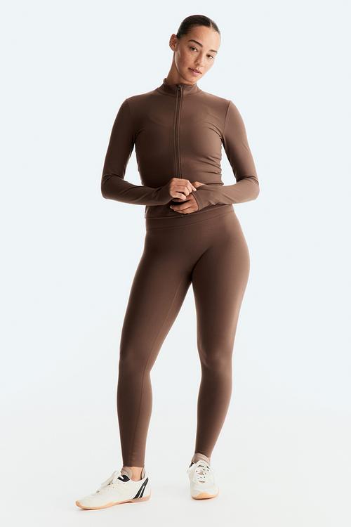 Zip-through sports jacket with softmove - mocha