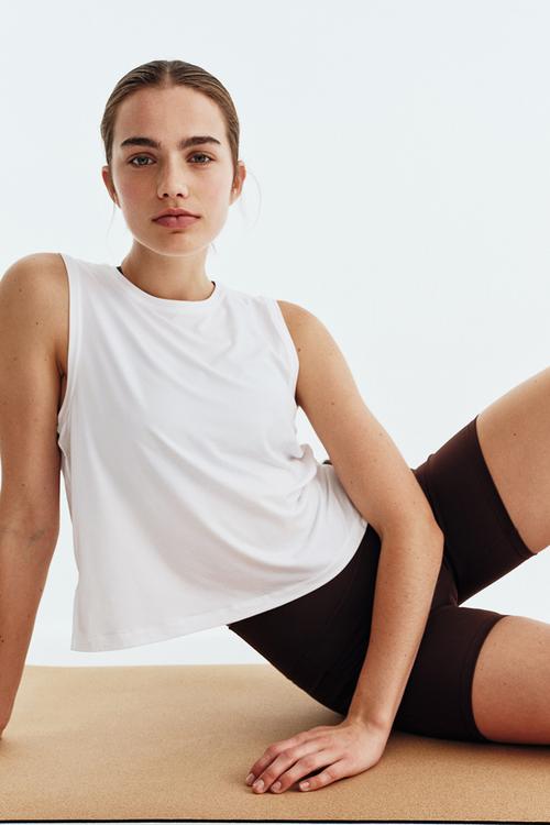 Boxy-style sports vest top with drymove? - white