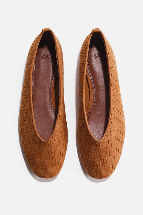 Braided ballet pumps - brown