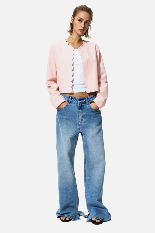 Scalloped-edge jacket - light pink