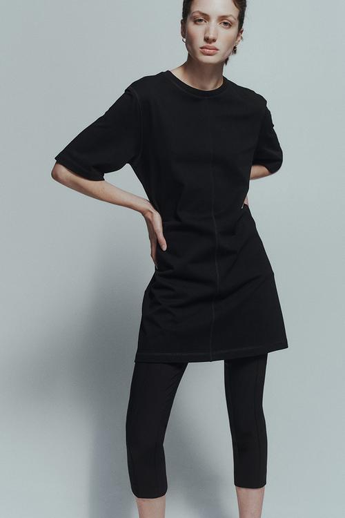 Cotton t-shirt dress - black