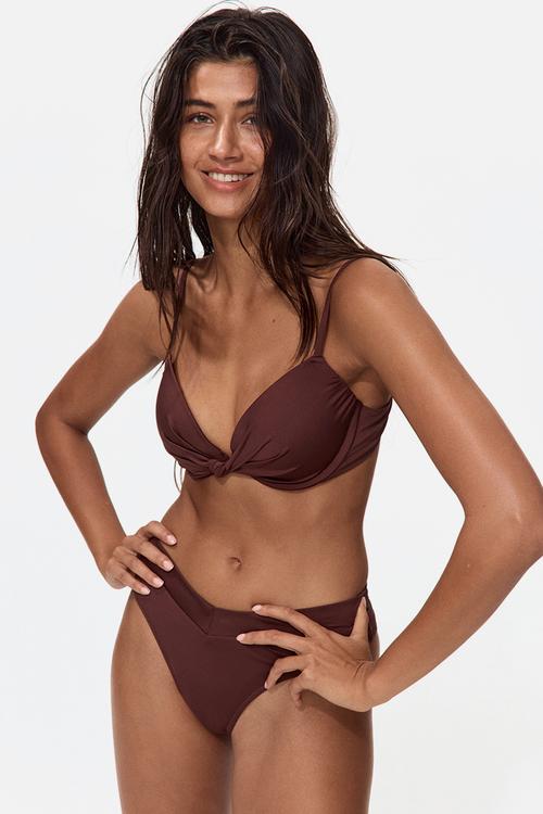 Push-up bikini top - dark brown