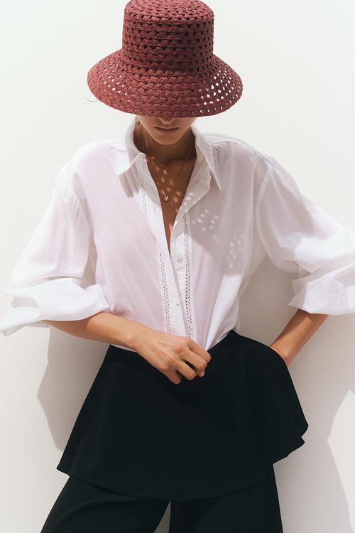 Straw hat - rust red
