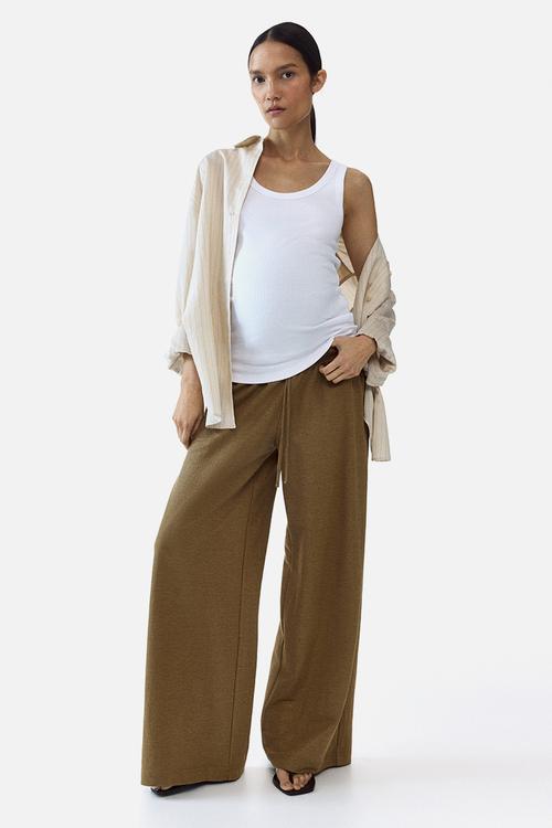 Mama before & after drawstring trousers - khaki green