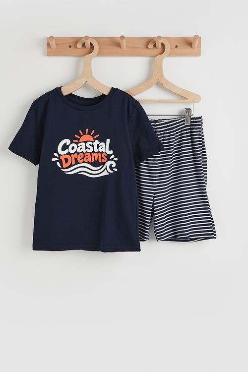 Pj set - navy/navy stripe