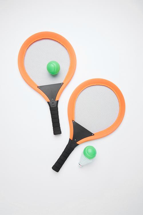 Mesh surface beach tennis set - orange